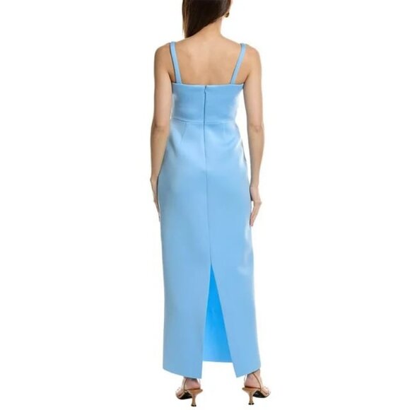 NWT ELIZA J Blue Rose Scuba Gown 2 MSRP $188 - Picture 2 of 8